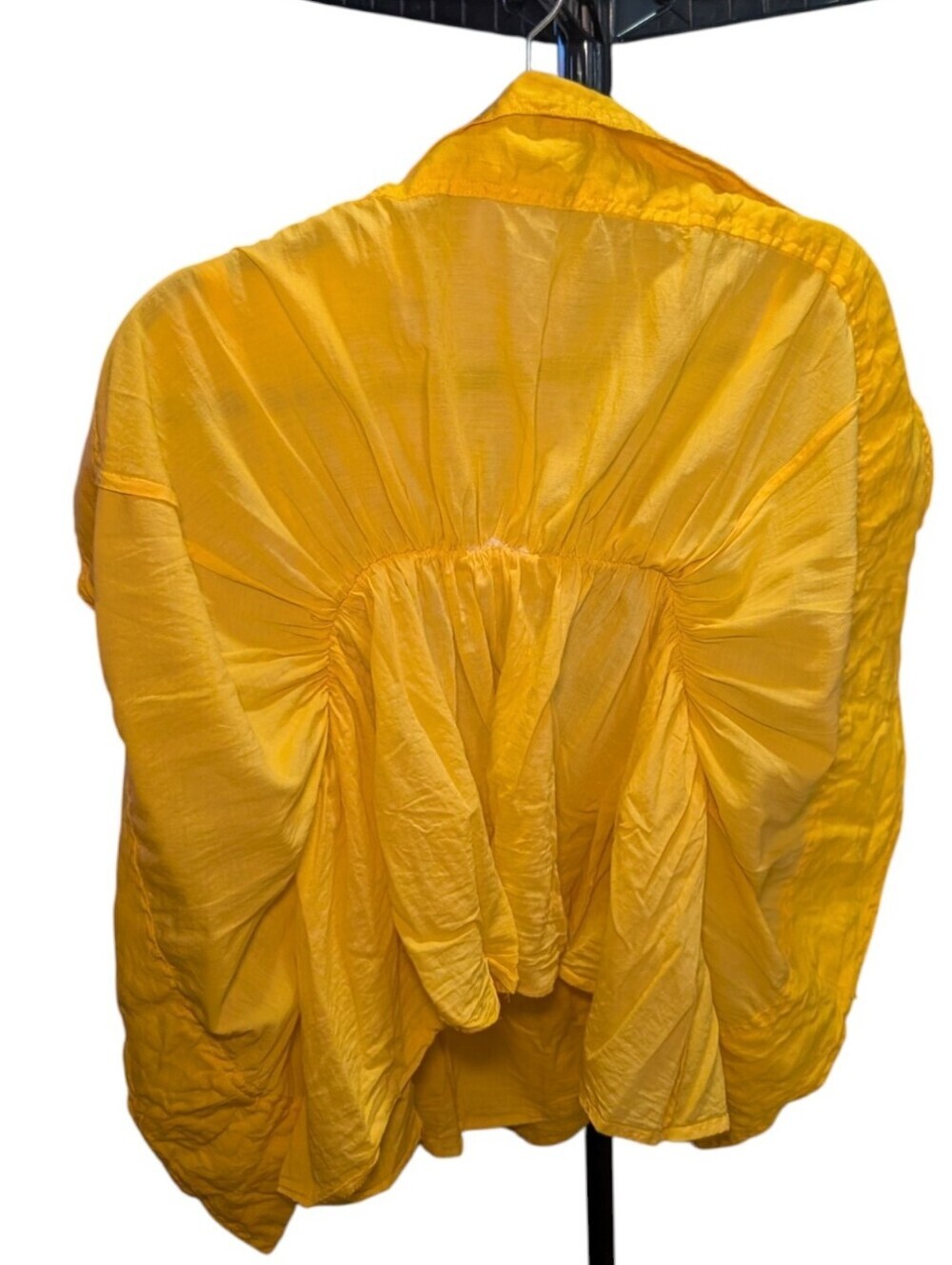 Bright Mustard Yellow Spaghetti Strap Peplum Top - Picture 5 of 7